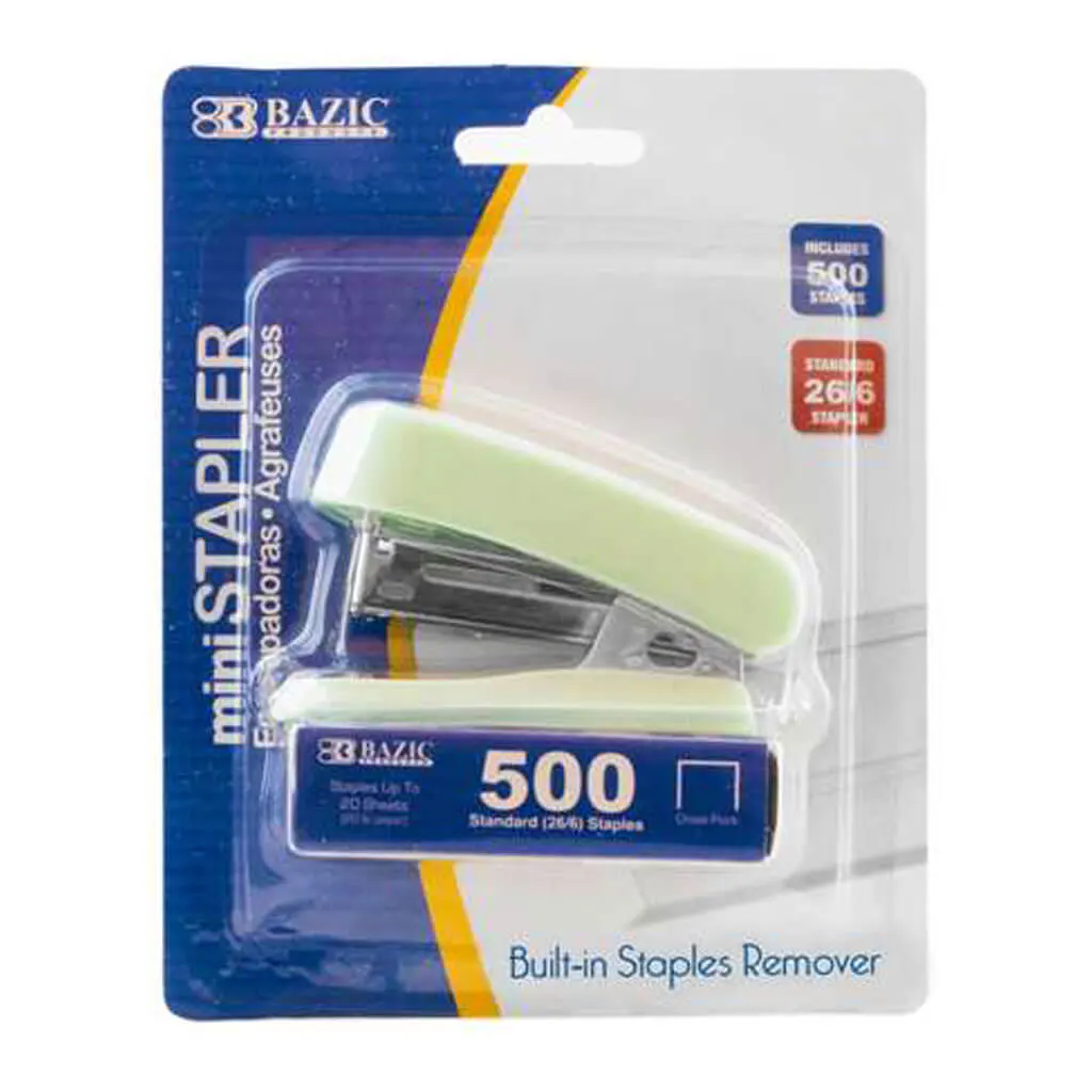 Mini Standard (26/6) Stapler Pastel Color with 500ct. Staples - Image 3