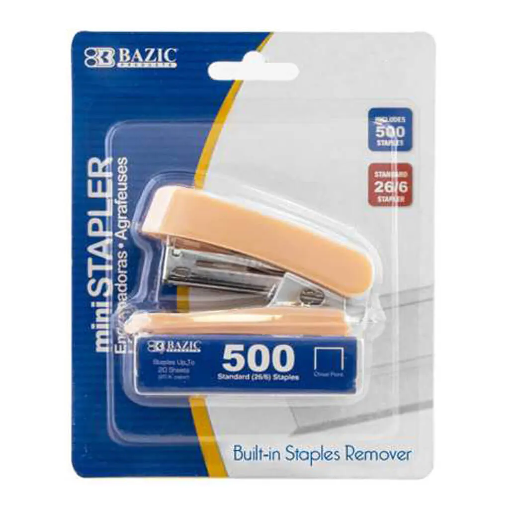 Mini Standard (26/6) Stapler Pastel Color with 500ct. Staples - Image 4