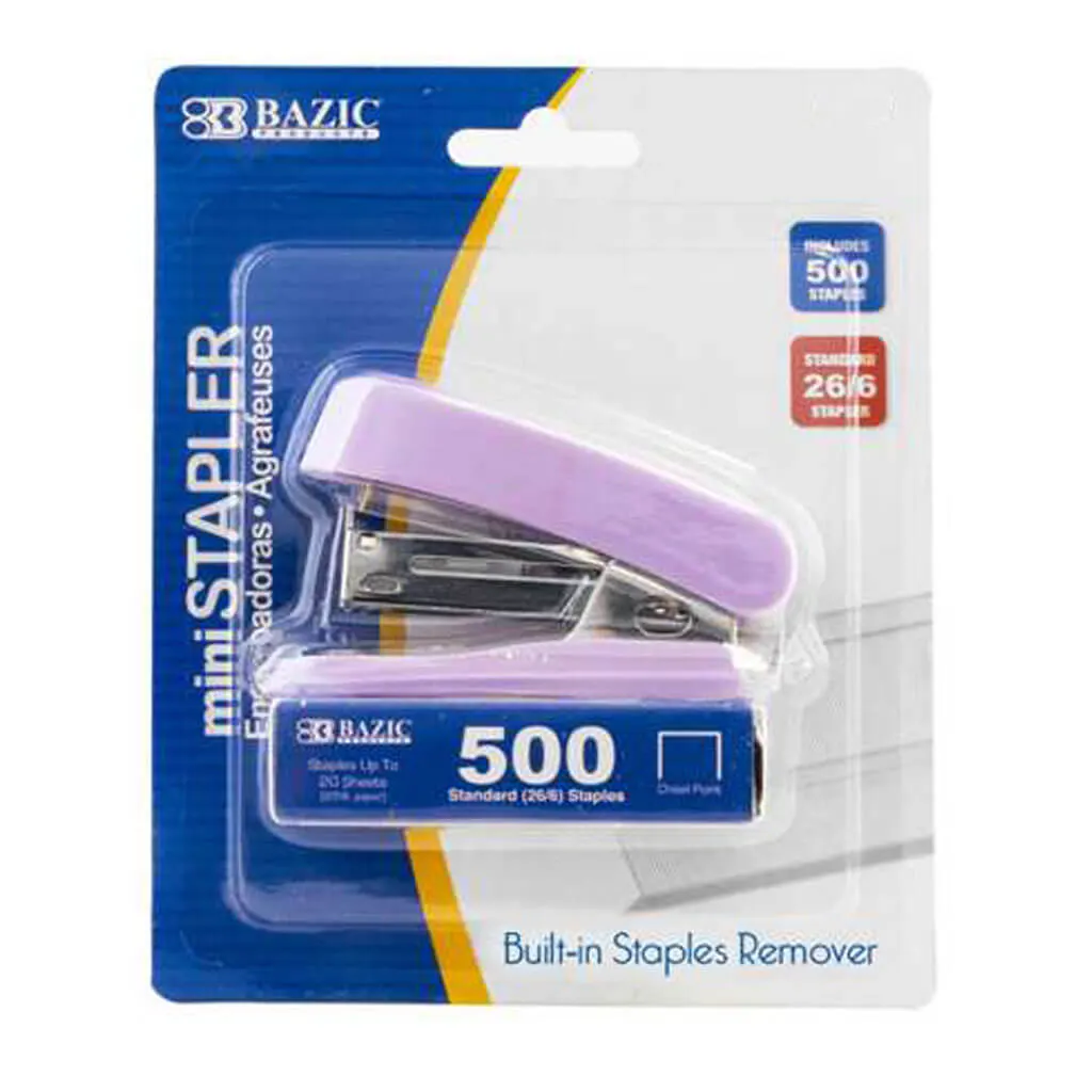 Mini Standard (26/6) Stapler Pastel Color with 500ct. Staples - Image 6