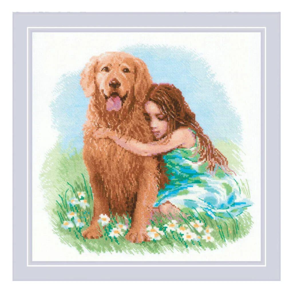 RIOLIS Counted Cross Stitch Kit 11.75in x 11.75in, True Friend