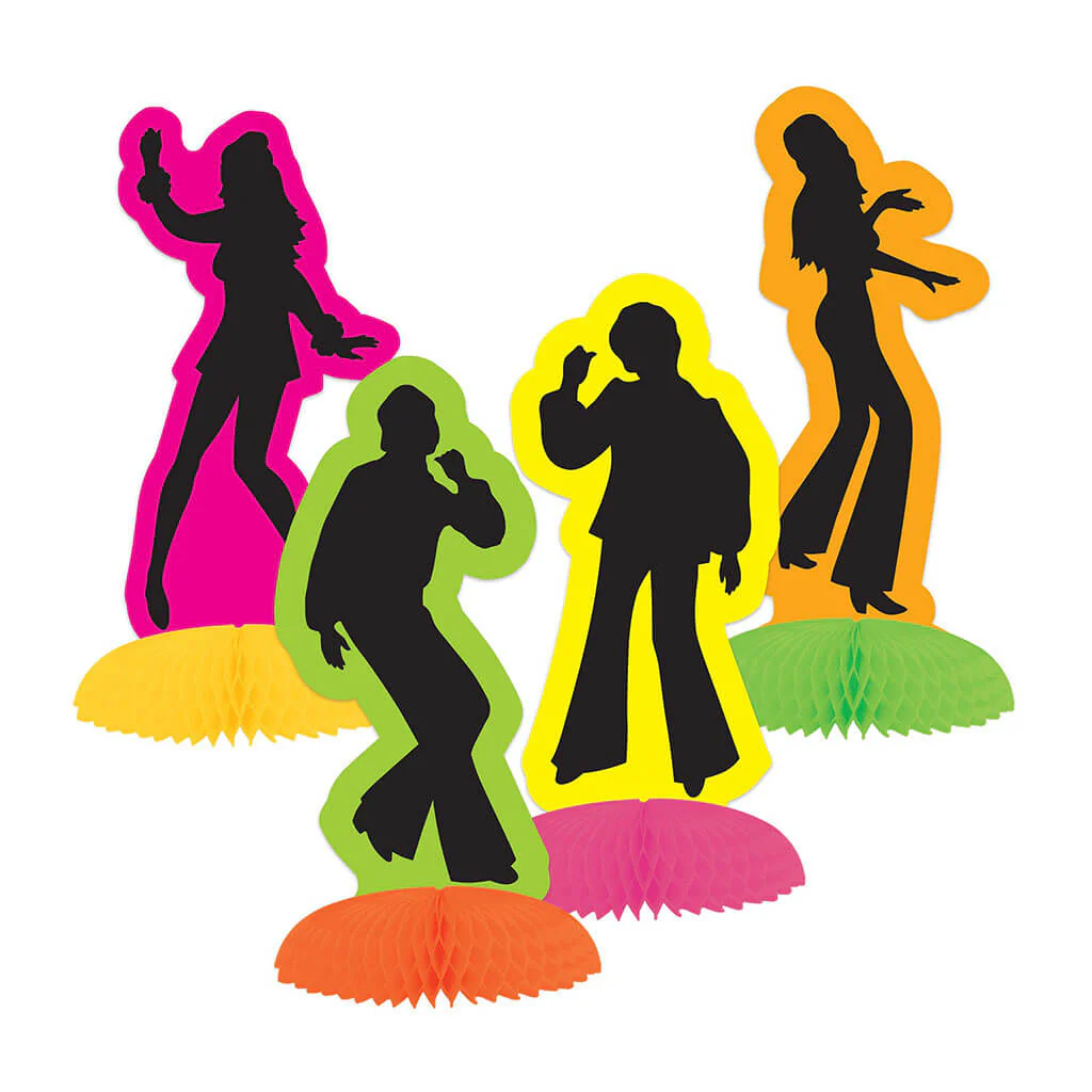 Retro 70's Silhouette Mini Centerpieces, 5.5in