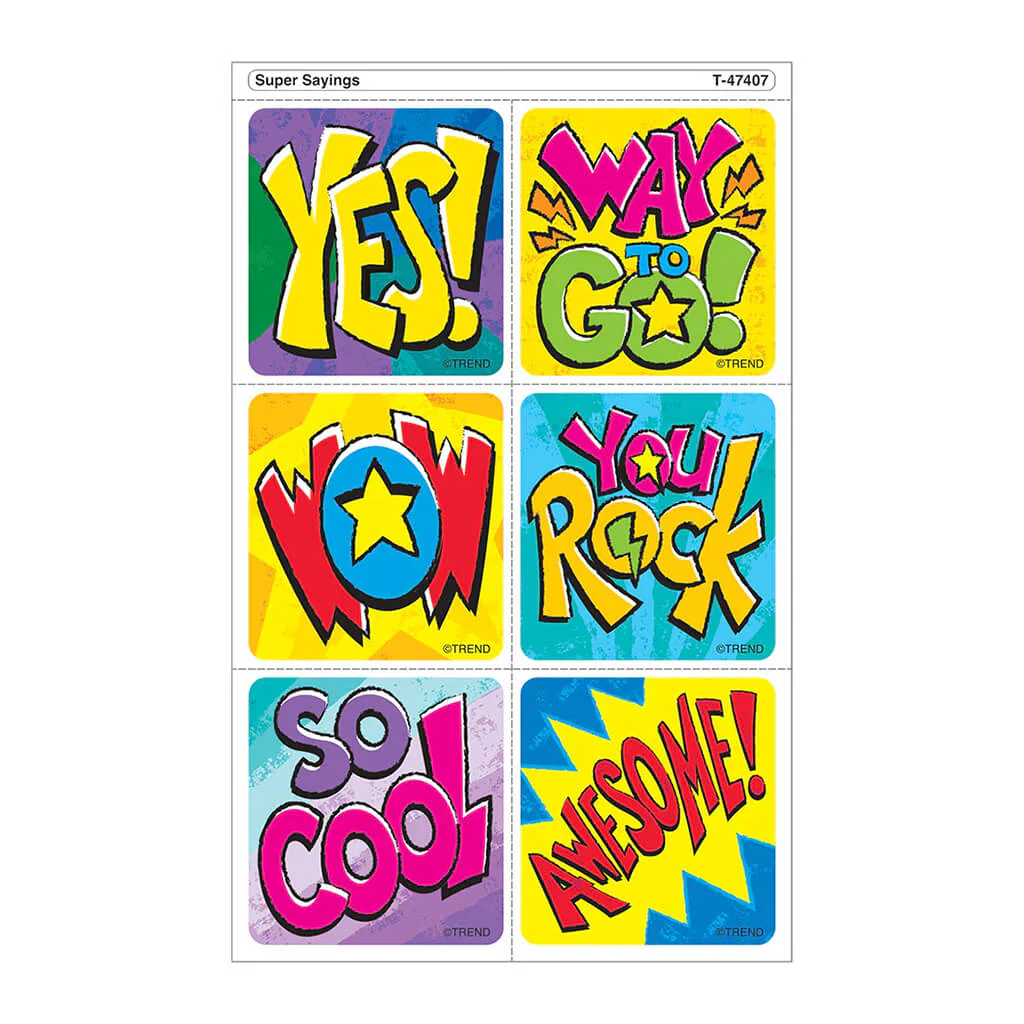 Super Sayings Tear & Share Stickers