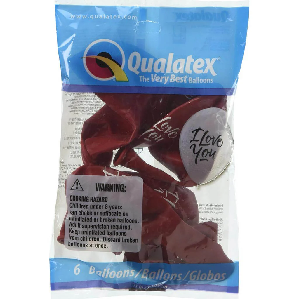 I Love You Latex Balloon, 11in