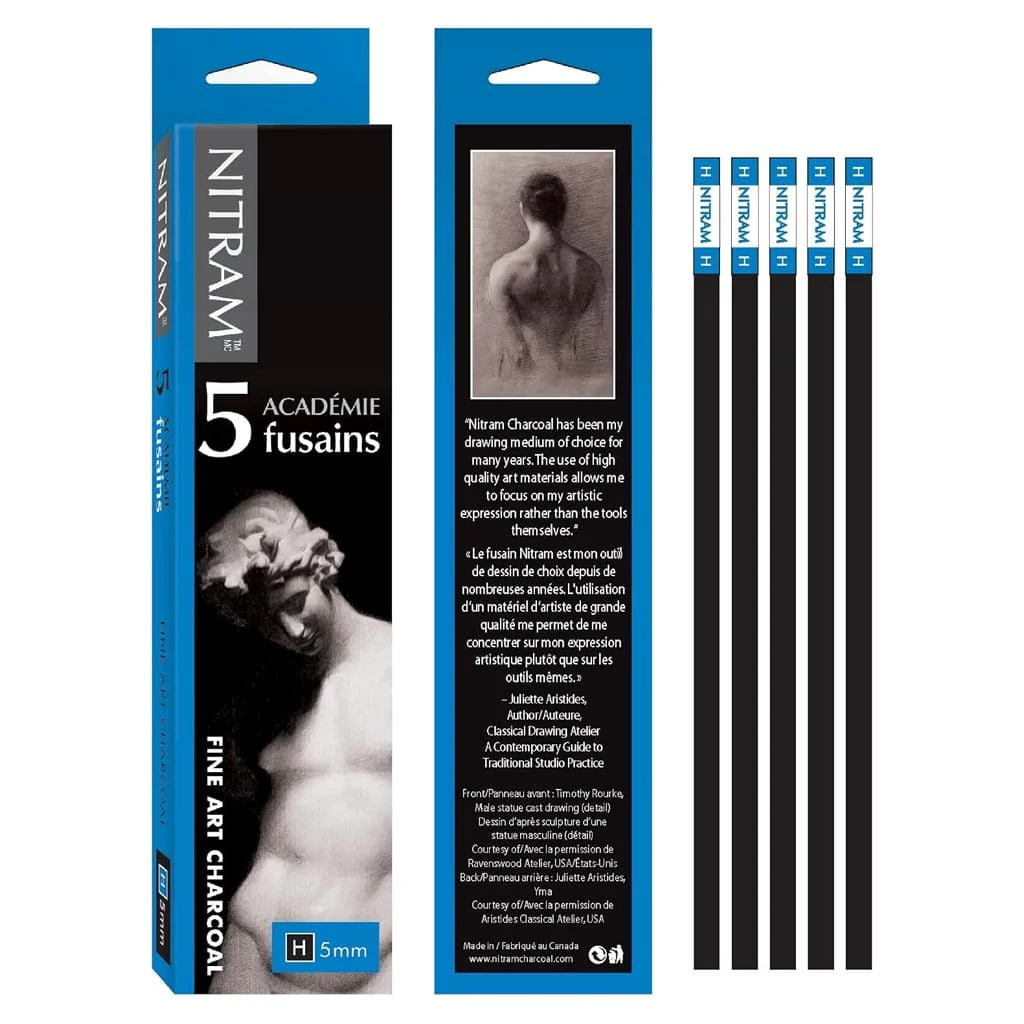 Nitram Acadamie Fusains Charcoal, 5mm - Image 2