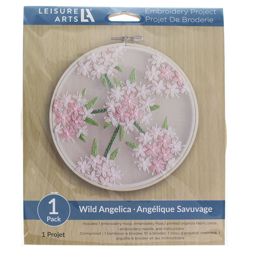 Leisure Arts Embroidery Kit 6in, Wild Angelica