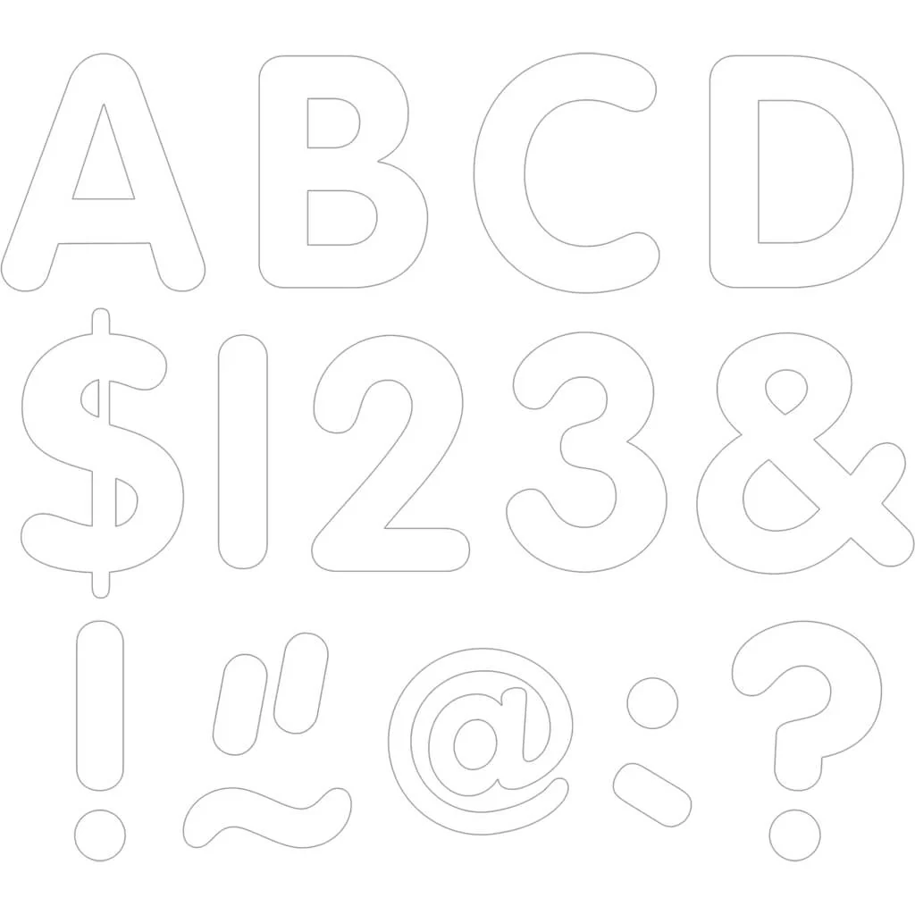 White 2" Classic Letters Uppercase Pack