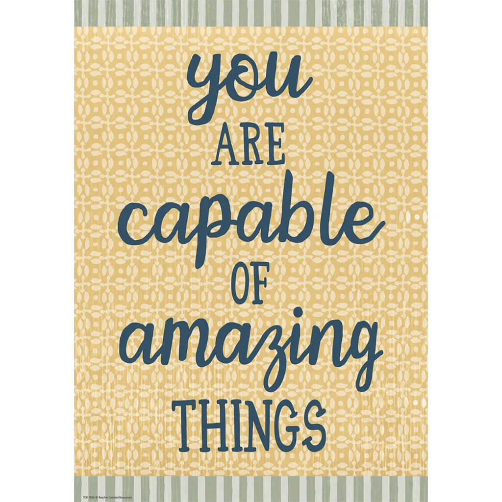 You Are Capable of Amazing Things Positive Poster