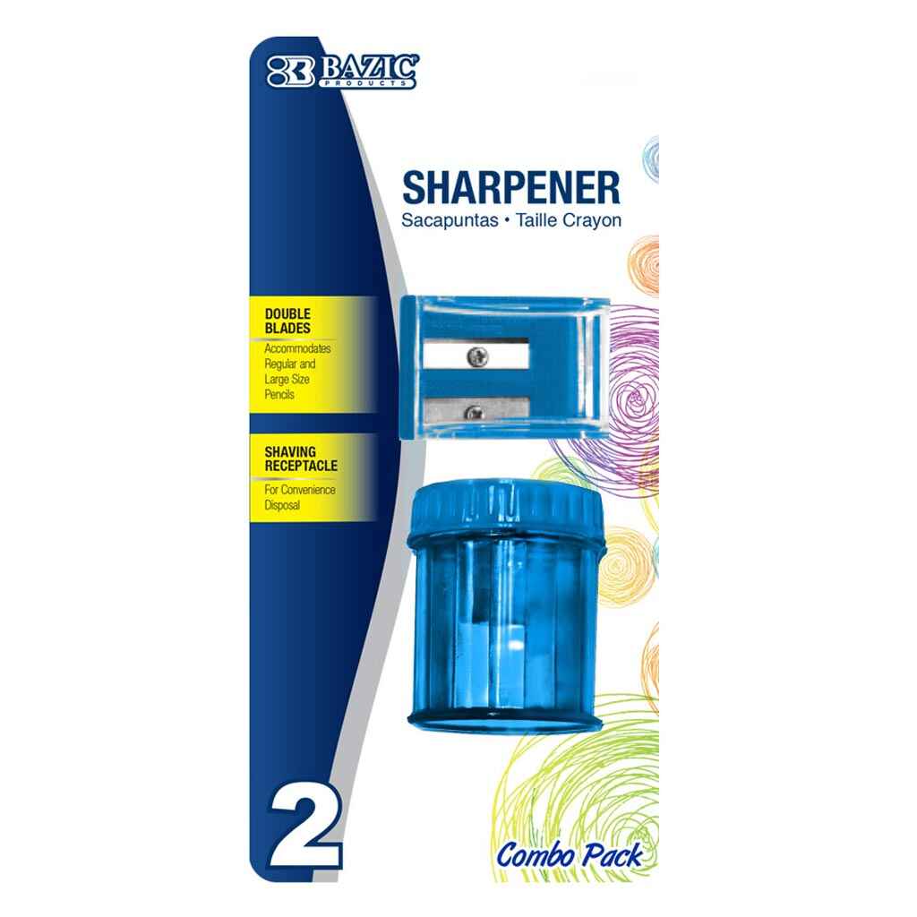 Dual Blades Square Sharpener with Receptacle + Round Receptacle Sharpener - Image 2