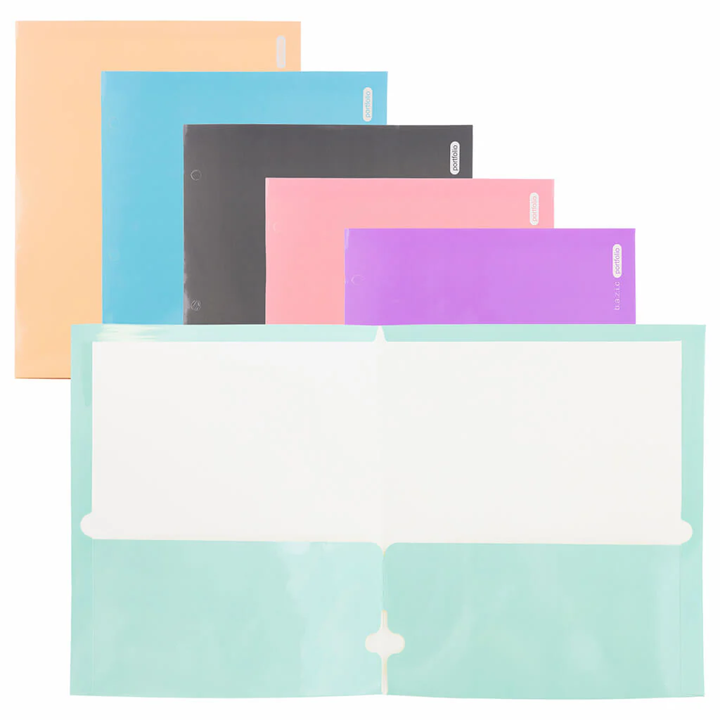 Glossy Laminated Pastel Color 2-Pockets Portfolios - Image 2