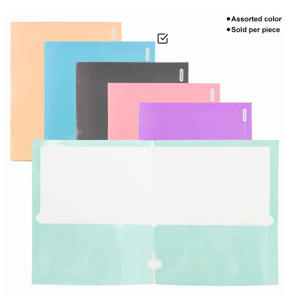 Glossy Laminated Pastel Color 2-Pockets Portfolios - Image 3