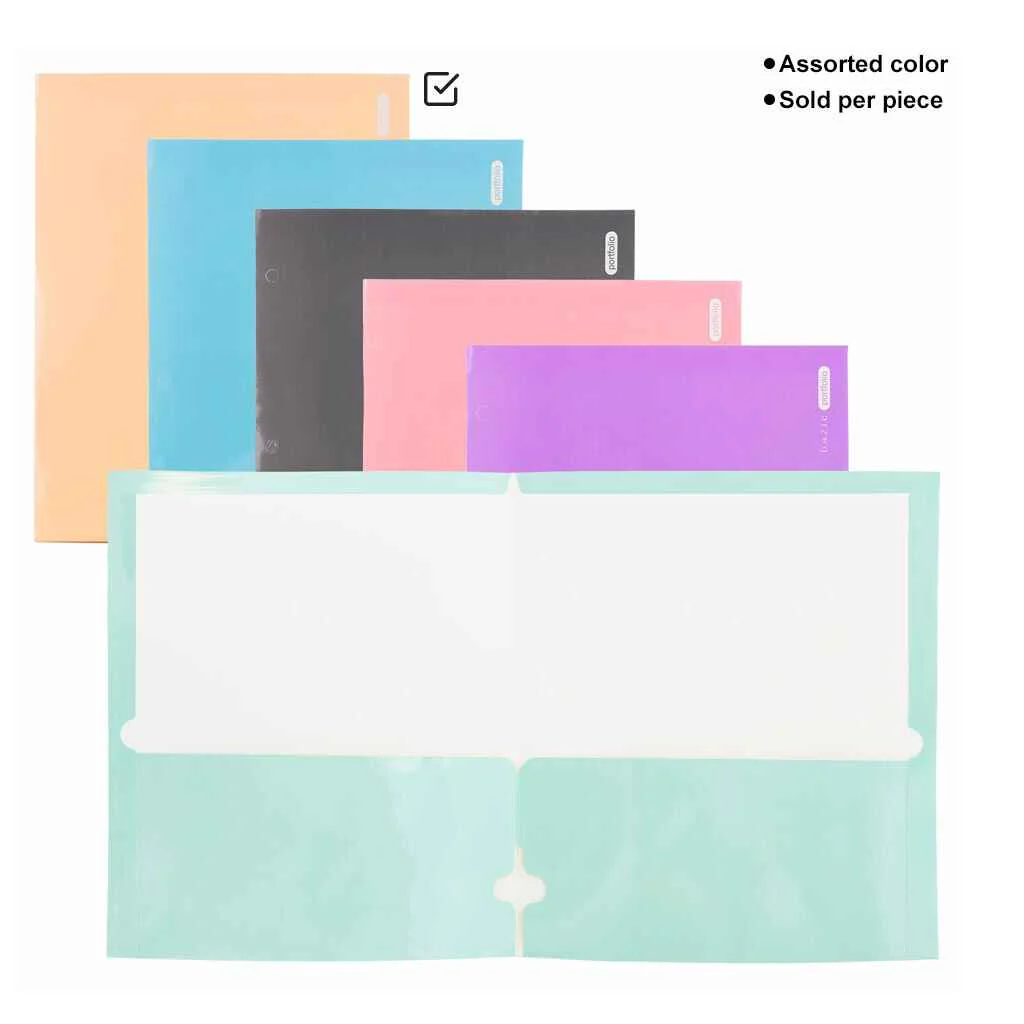 Glossy Laminated Pastel Color 2-Pockets Portfolios - Image 4