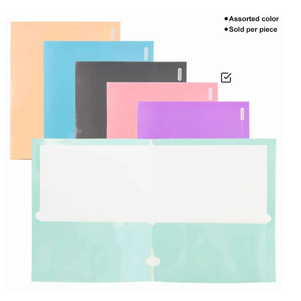 Glossy Laminated Pastel Color 2-Pockets Portfolios - Image 5