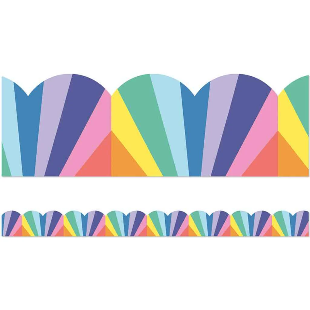 Rainbow Burst Scalloped Bulletin Board Borders