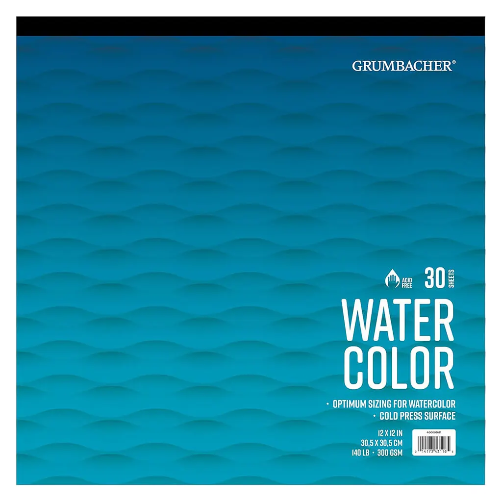Watercolor Pads, 12" x 12" Tape-Bound - 30 Shts./Pad 140CP