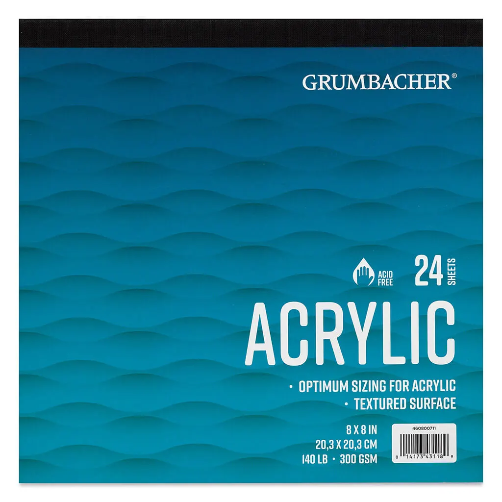 Acrylic Pads, 8" x 8" Tape-Bound - 24 Shts./Pad #140