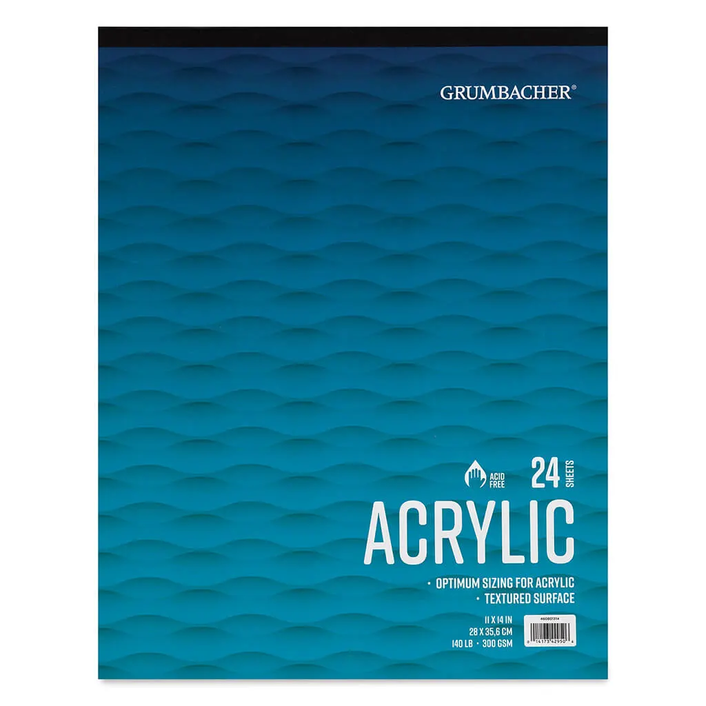 Acrylic Pads, 11" x 14" Tape-Bound - 24 Shts./Pad #140