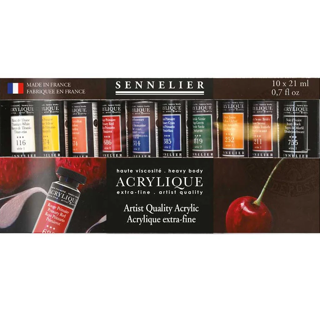 Sennelier Artist Acrylic Set of 10, 21ml