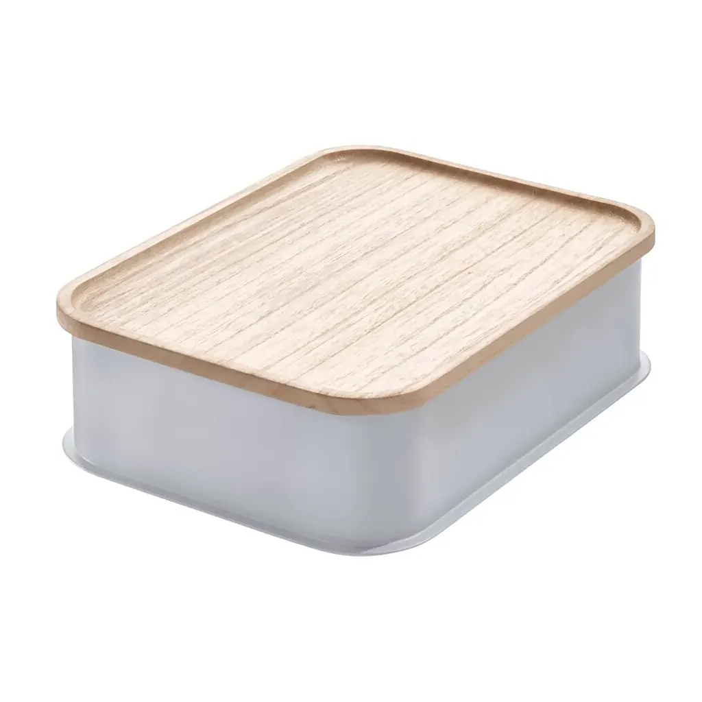 Medium Bin & Wood Lid 8.4in x 11.9in x 3in