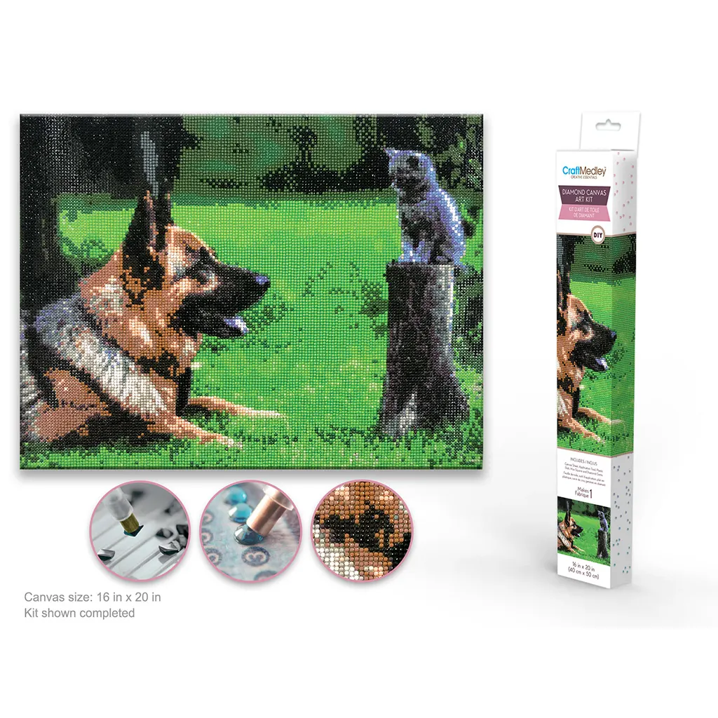 Diamond Painting Art Kit 15.8in x 19.7in w/Gems+Tool+Tray Best Friends