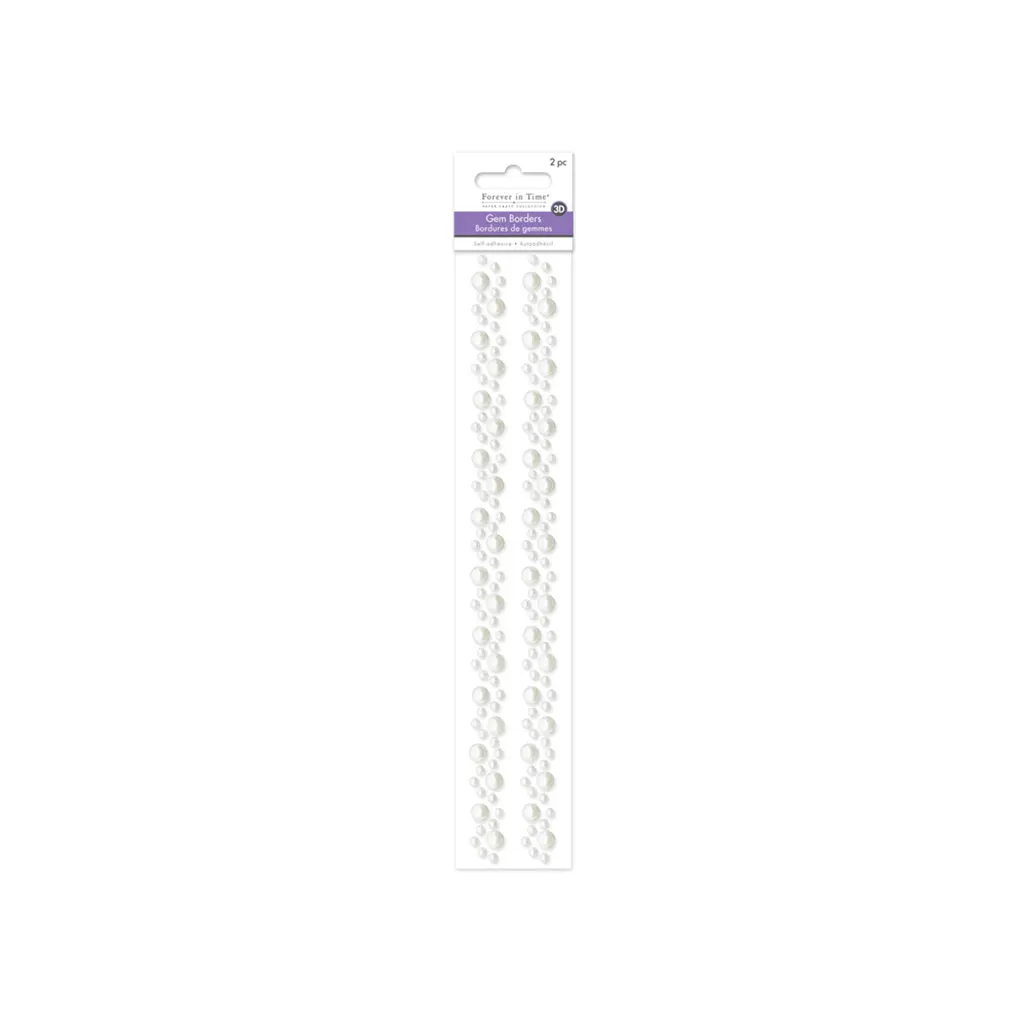 Paper Craft Sticker 12IN Ornate Gem Borders x2 Pearl Drops
