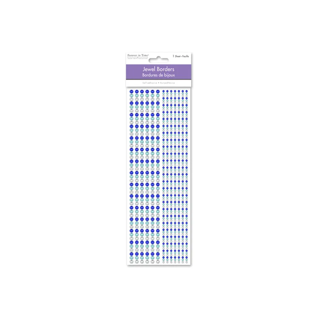Paper Craft Sticker 10cmx27cm Jewel Borders Gem Lines Ocean