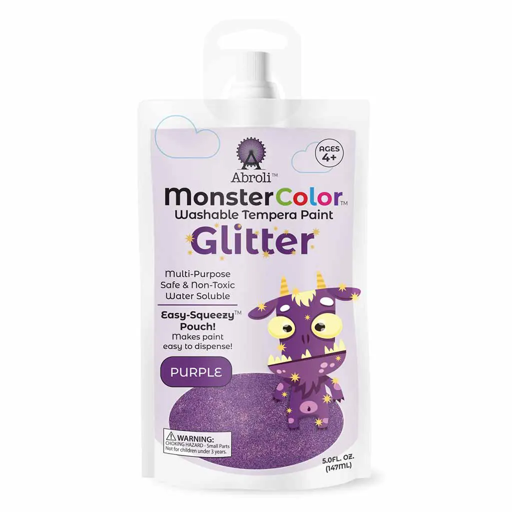 MonsterColor Washable Tempera Paint Pouches Glitter - Image 5