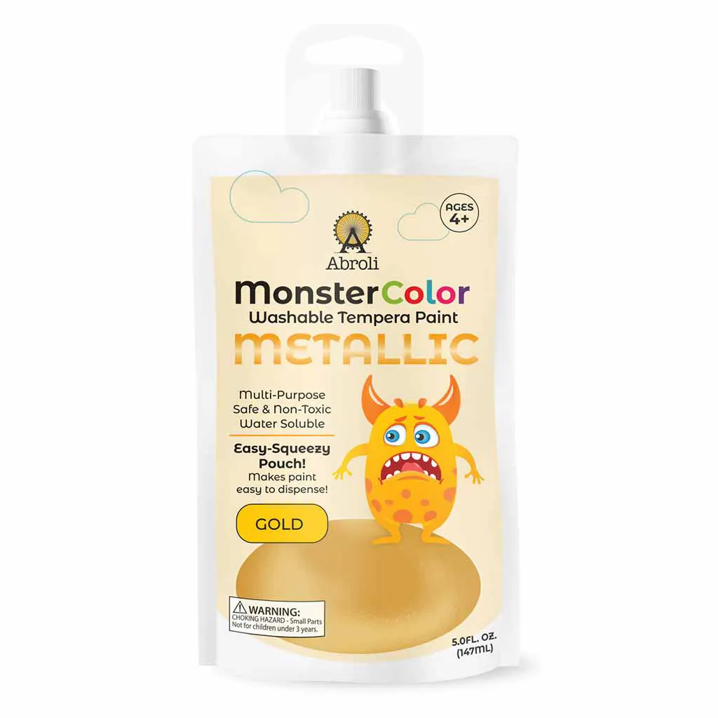 MonsterColor Washable Tempera Paint Pouches Metallic - Image 2