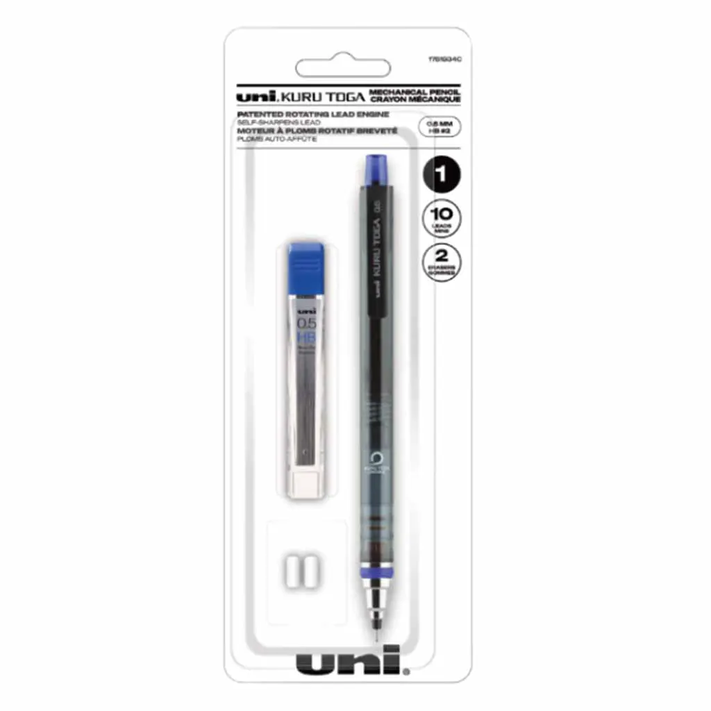 KURU TOGA Mechanical Pencil Sets, .5mm Mechanical Pencil, Refills & Erasers