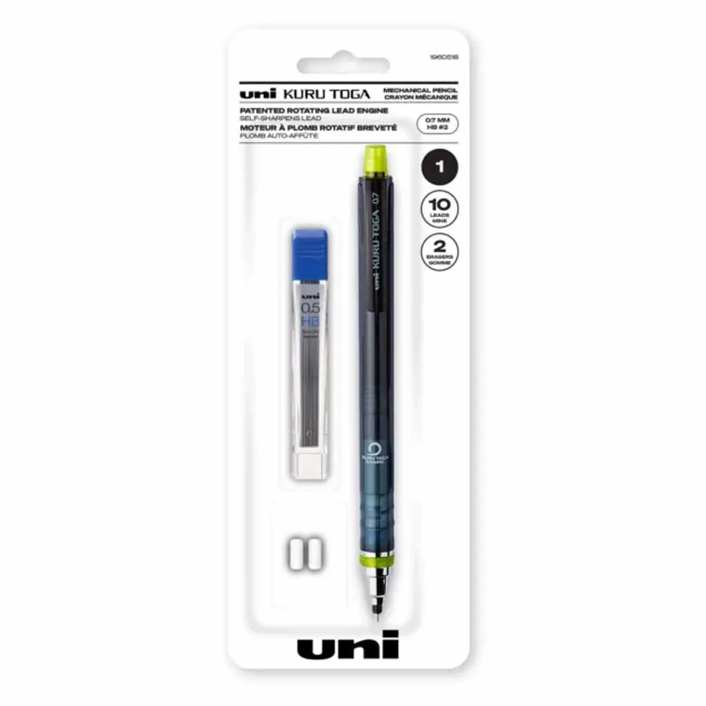 KURU TOGA Mechanical Pencil Sets, .7mm Mechanical Pencil, Refills & Erasers