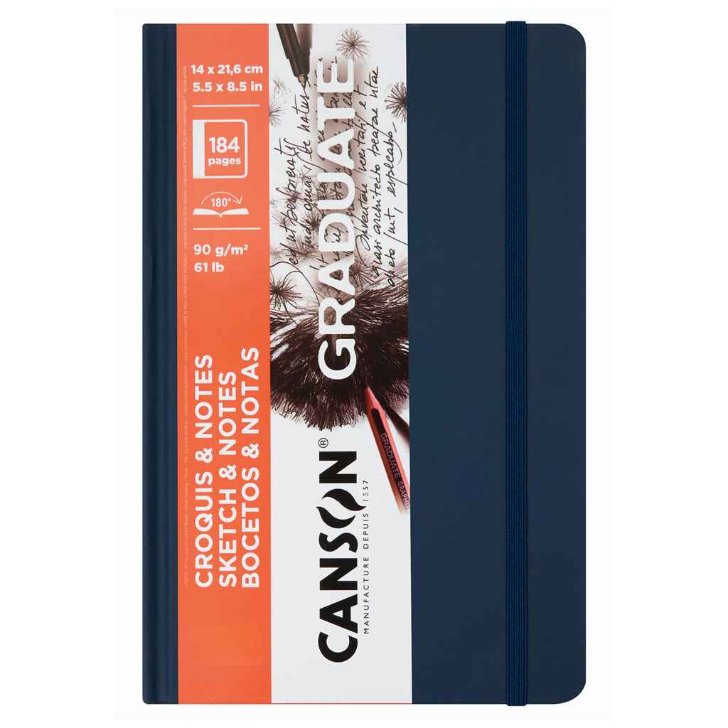 Graduate Sketch & Notes Book 14cm x 21cm, Hardcover Dark Blue