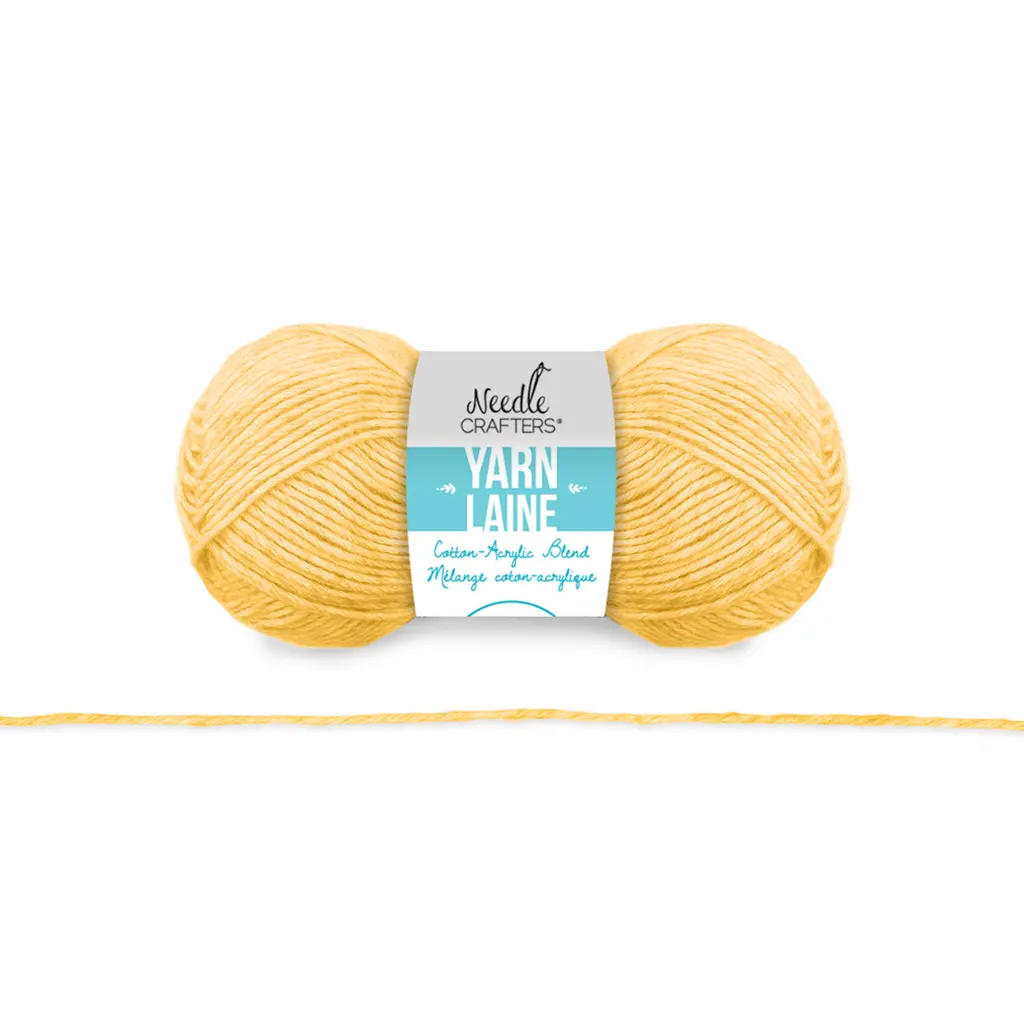 Needlecrafters: 50g Cotton/Acrylic Blend Yarn Yellow