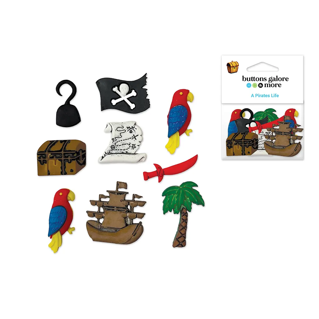 Buttons Galore & More: Craft & Sewing Novelty Buttons Asst  4300 A Pirates Life