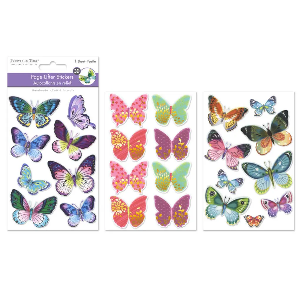 Paper Craft Sticker: Handmade 3D Page-Lifters Creased Butterfly Fling - Image 2