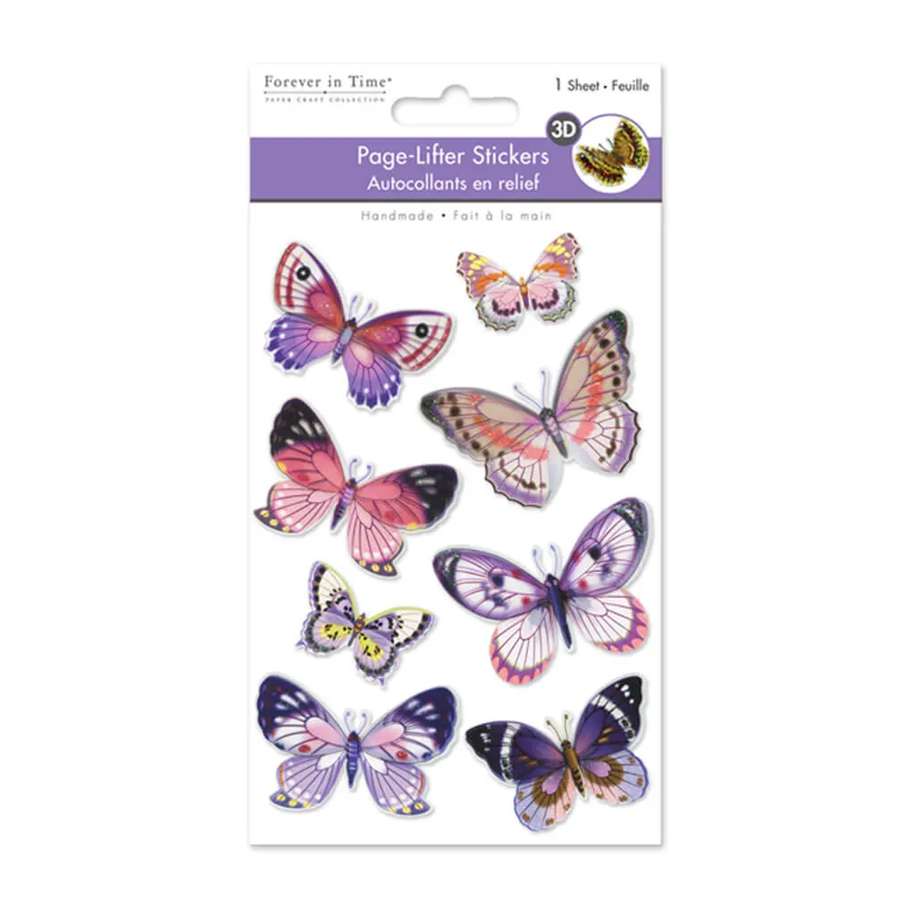 Paper Craft Sticker: Handmade 3D Page-Lifters Creased Butterfly Delight Brown - Image 2