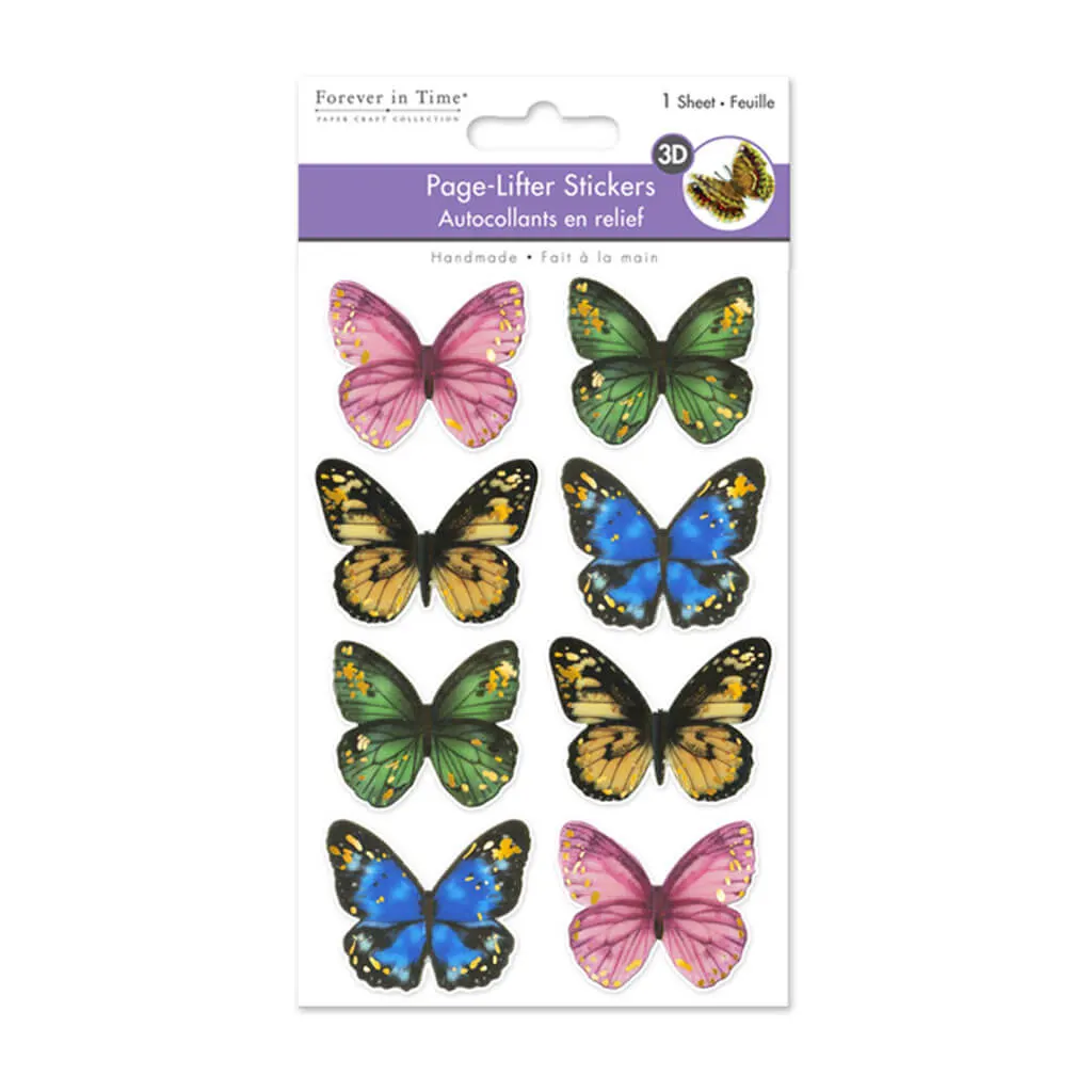 Paper Craft Sticker: Handmade 3D Page-Lifters Creased Butterfly Delight Brown - Image 3