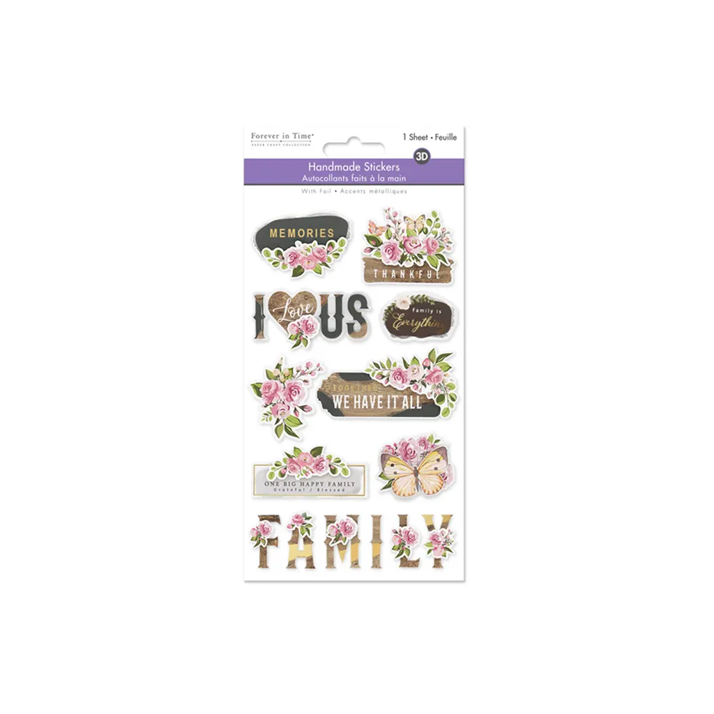 Handmade Sticker: 4.4in x 7.5in 3D Themed Elements Family Is Everything