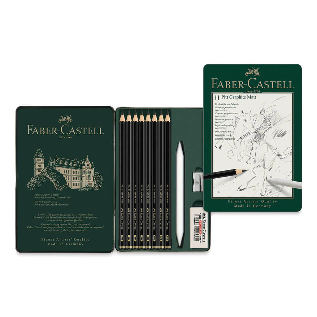 Pitt Graphite Matt Pencils Tin, Set of 11