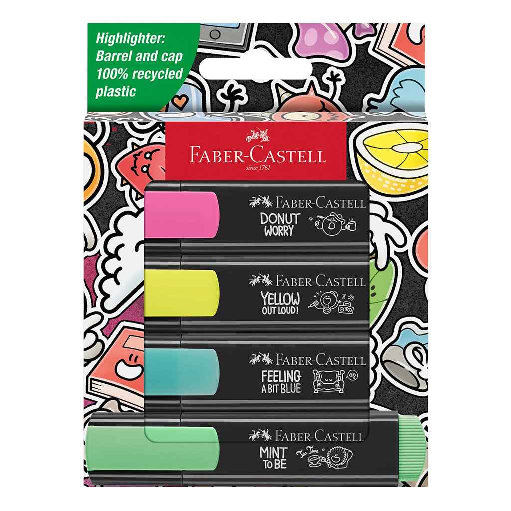 Highlighters, Graffiti Neon Colors, Box of 4