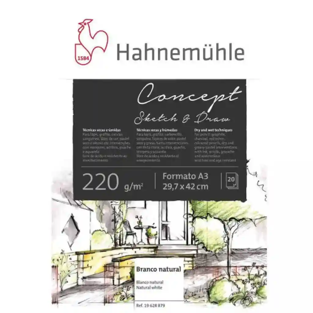 Concept Sketch&Draw 220Gsm, Din A3
