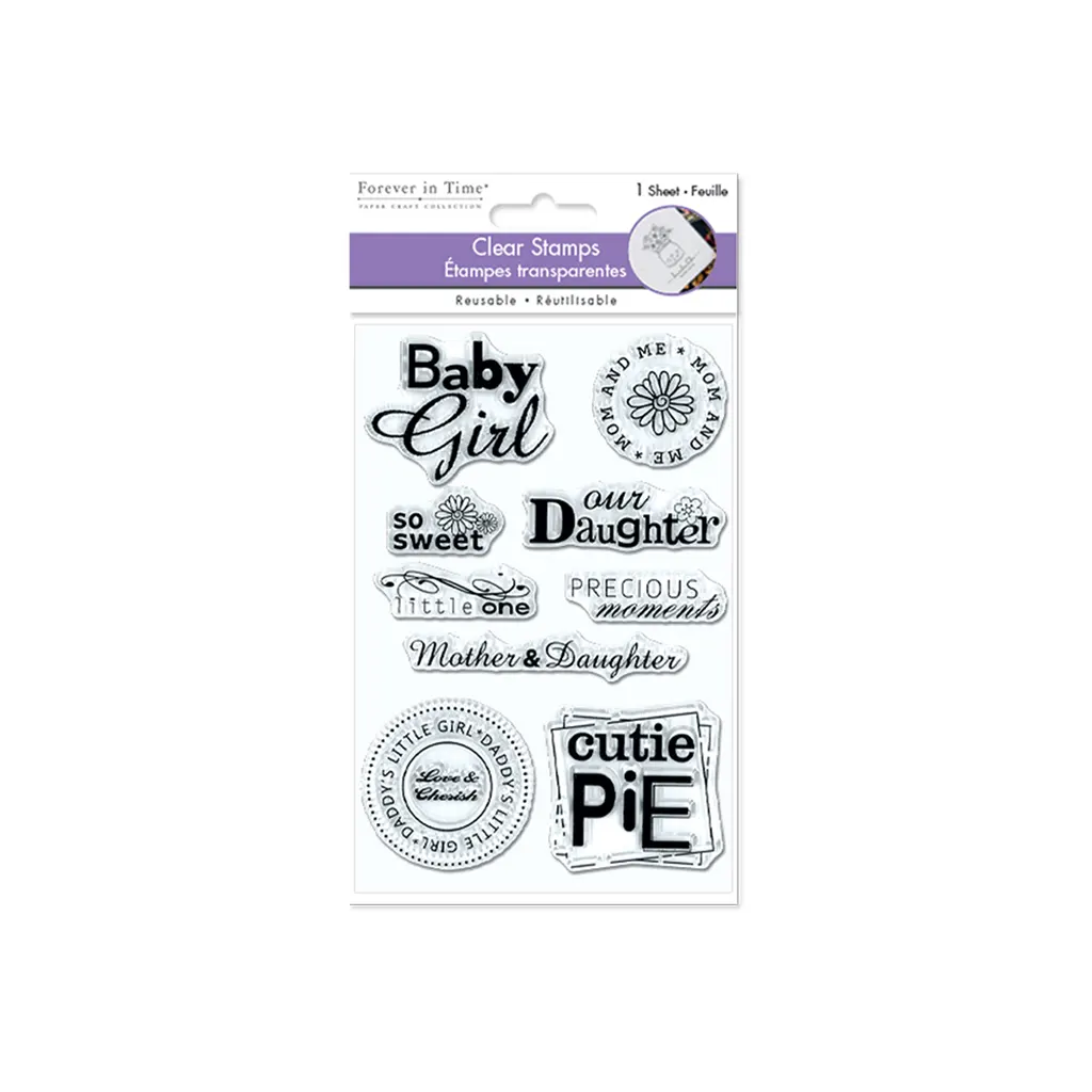 Clear Stamps: 4.3in x 6.3in Reusable 05) Baby Girl