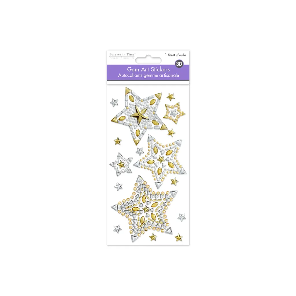 Paper Craft Sticker: 7.9"x3.9" Gem Art Star
