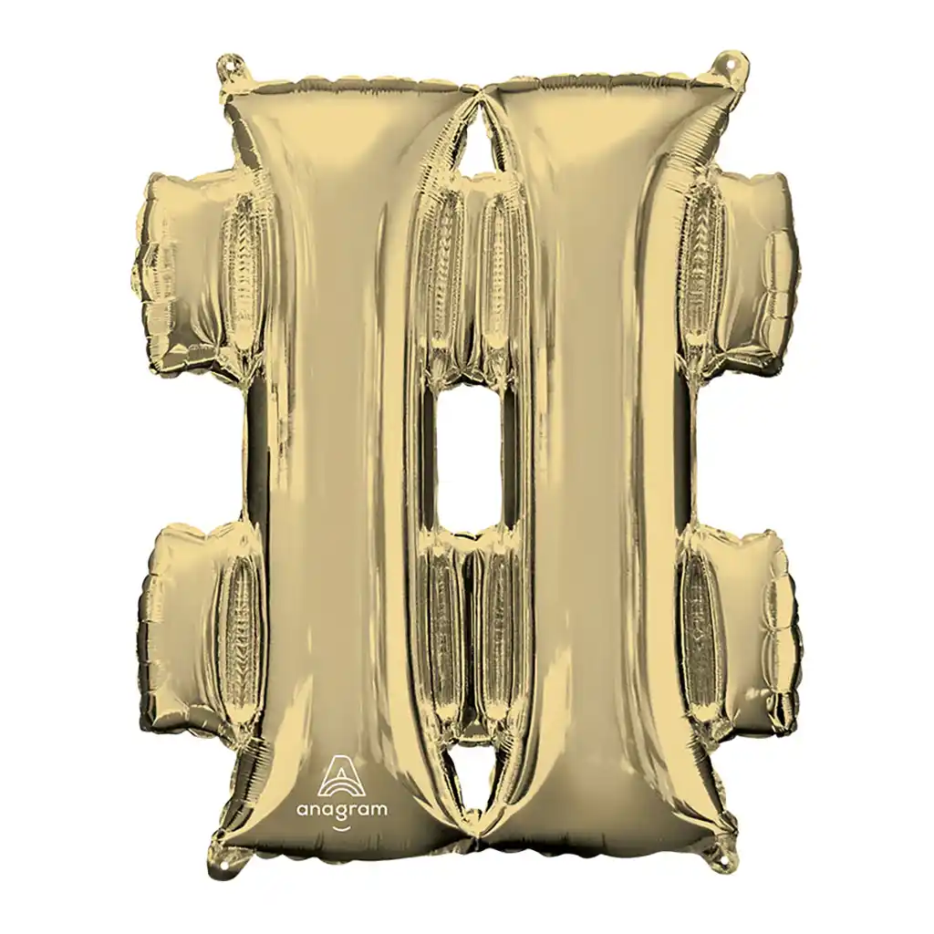 Symbol # Hash Tag Sign White Gold, 34in