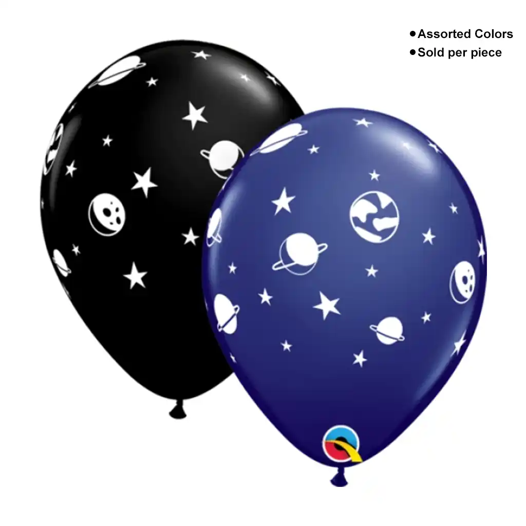 Navy & Onyx Black Celestial Fun Latex Balloon, 11in