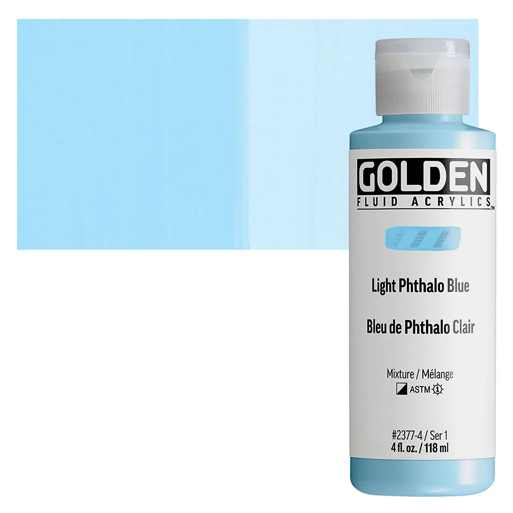 Fluid Acrylic Paints Light Phthalo Blue - Image 2