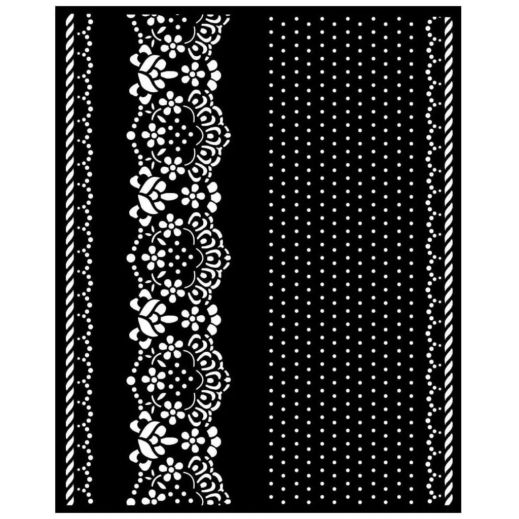 Sunflower Art Borders and Lace Stencil, 20cm x 25cm