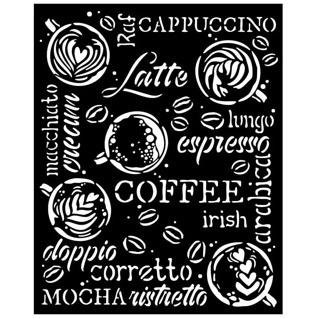 Coffee and Chocolate Cappuccino Stencil, 20cm x 25cm