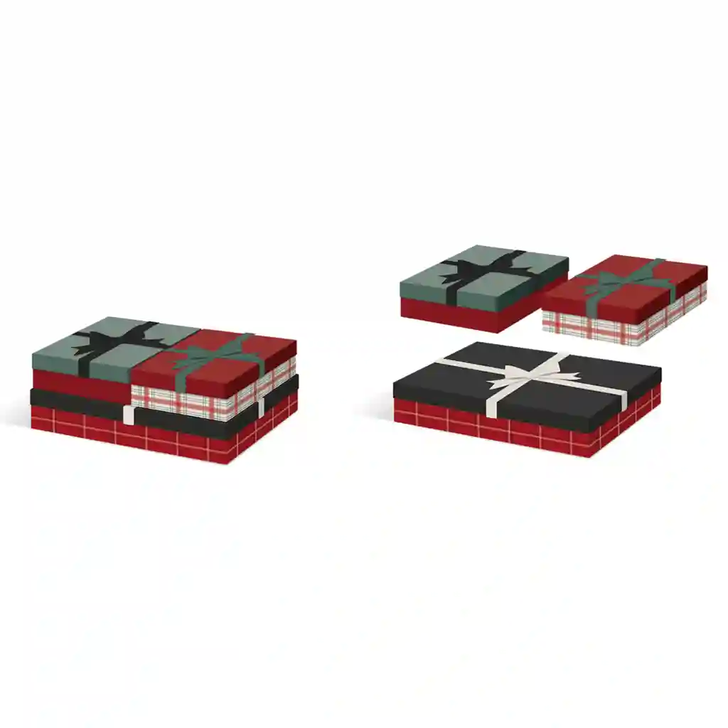 Plaid Nested Rectangle Boxes
