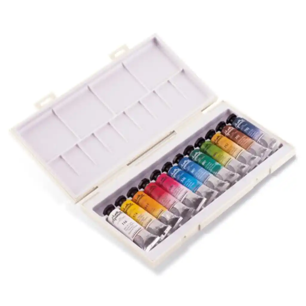Sennelier Travel Box "La Petite Aquarelle" Containing 12 x 10ml Tubes + 1 Synthetic Brush