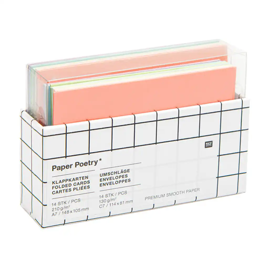 Cards Envelopes Set A7/C7 Rainbw Pastel