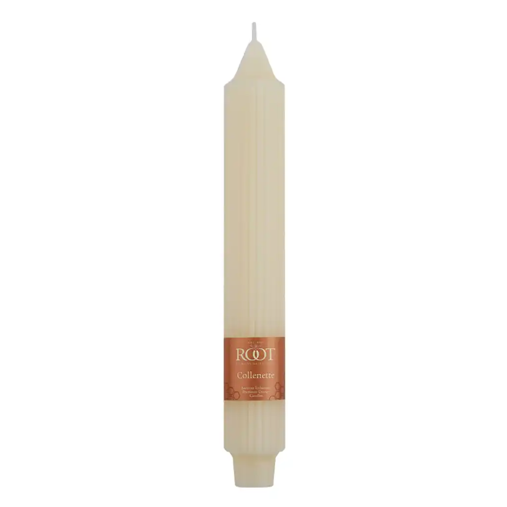 9in Grecian Collenette Single Candle, Ivory